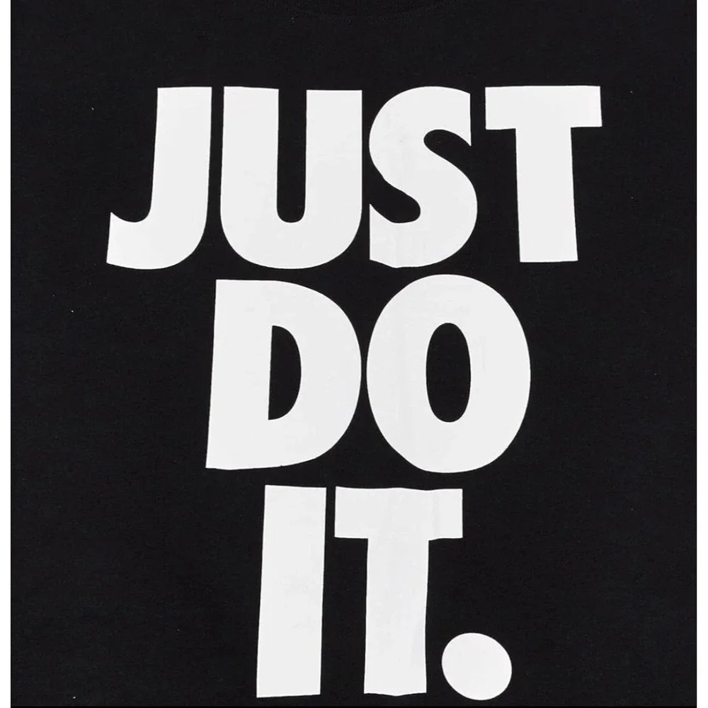 Nike Just Do It T-Shirt Black Big Logo Men's Size Large DX1987 010 Unisex New